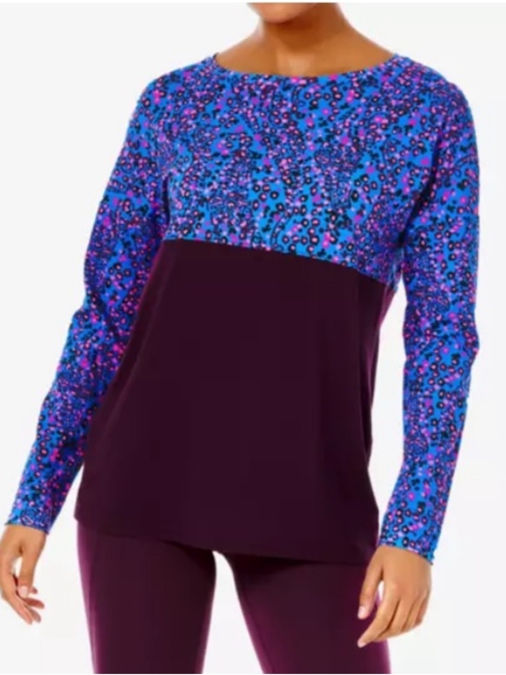Lilly Pulitzer Finn Blue Flare Long Sleeve Pullover Top